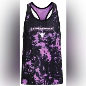 Under Armour Project Rock Tank Mens XL Do Not Go Gentle Mesh Black Purple